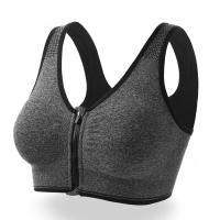 Sujetador deportivo con cremallera frontal para mujer, Top transpirable a prueba de golpes, para correr, Yoga, gimnasio, sin costuras - details 2