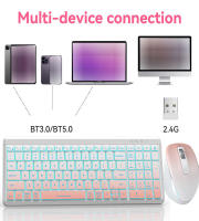 Combinación de teclado y ratón recargable de retroiluminación RGB ergonómica Bluetooth de doble modo silencioso juego de teclado y ratón inalámbrico, adecuado para escritorios / computadoras portátiles - details 2