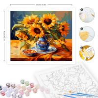 RUOPOTY-pintura por números para adultos, regalos originales, imágenes por números, flor del sol, colorear por números, decoraciones para el hogar - details 4