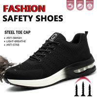Zapatos de seguridad indestructibles para hombres, zapatos de acero con punta antipinchazos, zapatos de trabajo para hombres, ligeros, antideslizantes, con aire acolchado, zapatillas deportivas - details 3