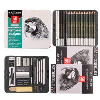 Lápices de boceto de dibujo de 52 piezas Kit de herramientas de boceto de pintura artística Suministros de dibujo a lápiz para artistas adultos juvenes principiantes - details 0