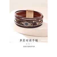 Pulseras Mujer Boho Chic con Ojo Protector, Cuero Genuino y Circonitas, Joyería y Bisuteria para Mujer, Regalo Verano 2025 - details 0