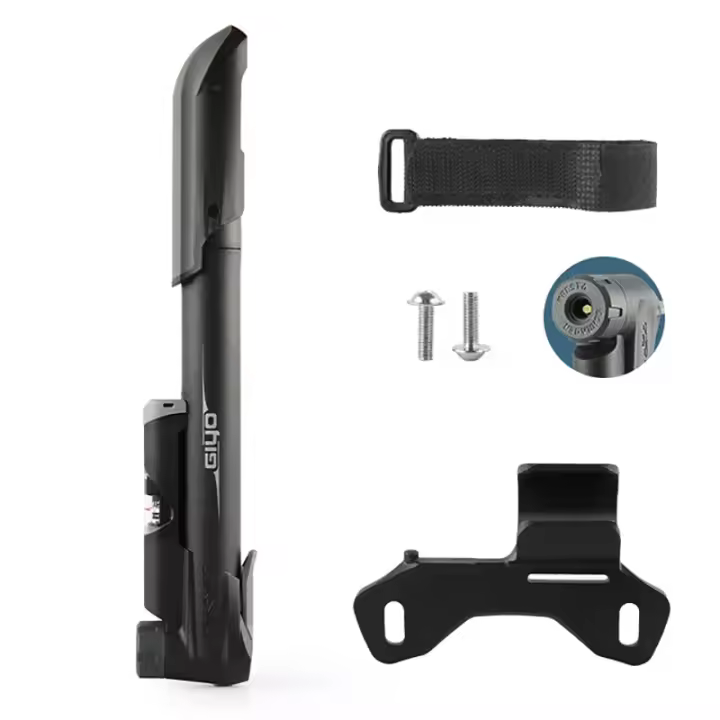 GIYO-bomba de mano portátil para bicicleta, inflador de neumáticos de aleación de aluminio, válvula Schrader Presta, 120Psi - 1