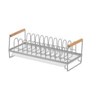 Estante para platos de estilo japonés, vajilla con mango de madera, escurridor, cesta de almacenamiento de cocina de hierro portátil, cuenco y palillos - details 1