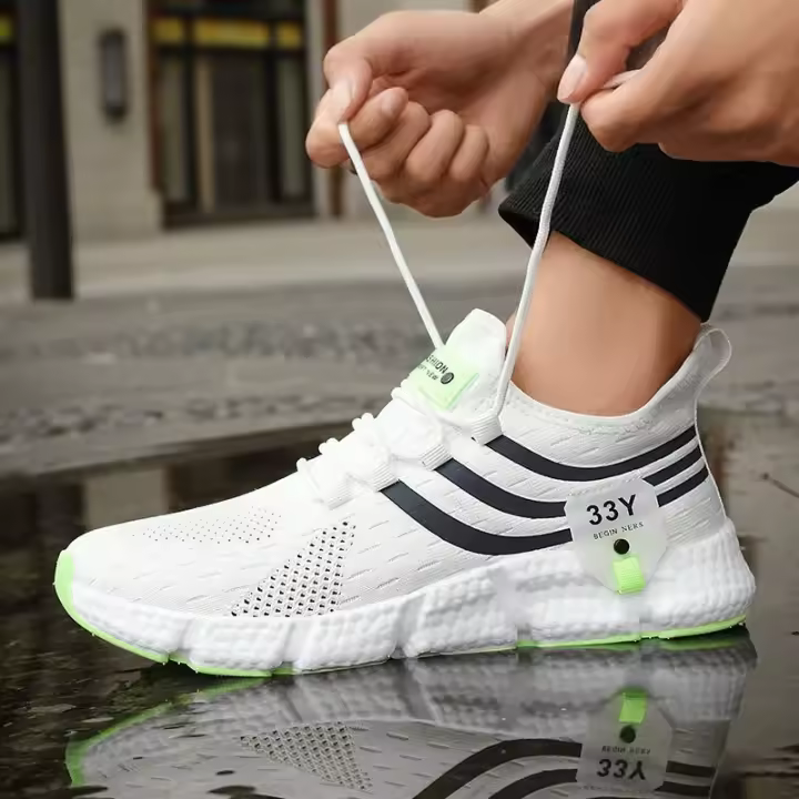 Zapatillas Deportivas Planas Ligeras y Transpirables Zapatos de Correr al Aire Libre en Malla Negro - 1