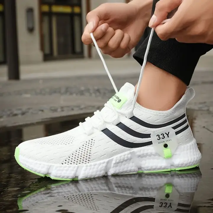 Zapatos deportivos informales para hombre, zapatillas ligeras transpirables, zapatillas para correr de malla negra para exteriores, zapatillas deportivas para correr, Tenis para caminar - 1