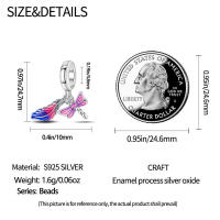Encantos de Plumas de Plata Esterlina S925 para Mujeres Regalo de Joyería Fina para Cumpleaños Ajustables a Pulseras Originales de 3mm DIY con Zirconia - details 31