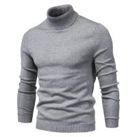 Suéter grueso de invierno de cuello alto para hombre, suéter informal de cuello alto de color sólido, cálido y ajustado, jersey de cuello alto para hombre - details 6