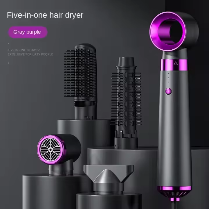 Secador de pelo 5 en 1 multifuncional Peine de aire caliente, rizador automático, peine de pelo liso, secador de pelo, herramienta de estilo de salón, secado rápido - 1
