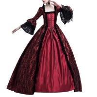 Elegante Vestido de Corte de Palacio con Cuello de Encaje Vestido de Reina Medieval para Fiesta de Halloween - details 4