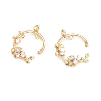 10 Uds. Colgantes de conexión de hojas de árbol de 2 agujeros de Color dorado de 18K, pendientes de alta calidad, accesorios Diy, sitio web oficial Rosediy - details 4