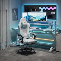 Silla de Juego Ergonómica Oficina con Soporte Lumbar Masaje y Reposapiés Extraible - details 9