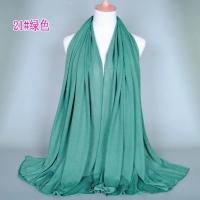 Hijab de algodón liso para mujer, chal largo y elástico, bufanda de red para el cuello, Sjaal musulmán, 35 colores, 180x80Cm - details 35