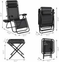 Juego de tumbona plegable con almohada, silla de jardín ergonómica, tumbona - details 17