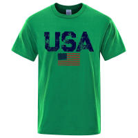 Camiseta informal de algodón retro avanzada con estampado callejero de bandera americana, camiseta de hip-hop transpirable de verano - details 11