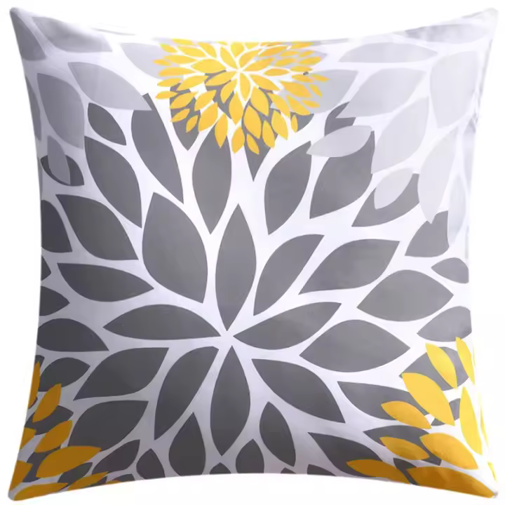 Funda de almohada nórdica con estampado de flores, cubierta de cojín de doble cara para sofá, sala de estar, oficina, 45cm, decoración del hogar - 1