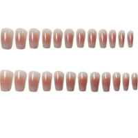 Uñas postizas brillantes para mujer, uñas artificiales de resina de larga duración, color rosa y azul, para uso diario, 24 piezas - details 0