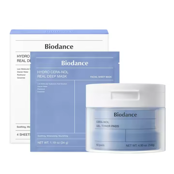BIODANCE Day Night Duo: Mascarilla Hidro Real Profunda y Almohadillas Tónicas en Gel Cera-nol - 1