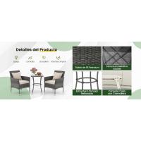 Juego de Muebles de Jardín 3 Piezas, 2 Sillones con Cojines y 1 Mesa
