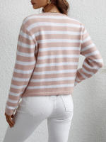 Cárdigan de punto a rayas para mujer, chaqueta Vintage con bolsillos, color rosa, otoño e invierno, 2023 - details 32