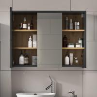 Armario con Espejo para baño , Antracita/Blanco, 100 x 75 cm - details 20