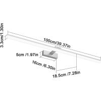 Lámpara LED de 32W Lámpara de espejo Aplique Blanco Frio 6000K Luz natural para Espejo Muebles de Maquillaje Aparato Montado en la Pared, Negro, 120CM - details 77