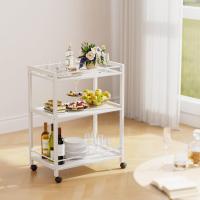 Bar de 3 Niveles, Carro de Bebidas con Ruedas y Estantes, Carrito de Bar rodante para Cocina Hogar Salón, Marrón Rústico y Negro - details 21