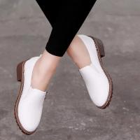 Zapatos planos con cordones para mujer, zapatillas Oxford de cuero suave, tacón medio bajo, mocasines de un estribo - details 3