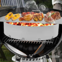 Grill de carbón de acero inoxidable para cocinar con depósito extraíble kettle grill grill grill 22 "fish grill - details 2