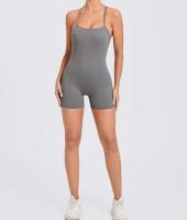 Traje deportivo de secado rápido de color sólido, cómodo para correr, pedalar, mango sin mangas de yoga - details 2