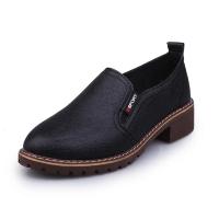 Zapatos planos con cordones para mujer, zapatillas Oxford de cuero suave, tacón medio bajo, mocasines de un estribo - details 5