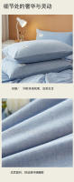 Juego de Ropa de Cama de Algodón Puro Estilo Muji Cubierta de Edredón de Cuatro Piezas - details 10