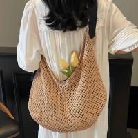 Bolso de hombro, bolso de punto ahuecado, bolso de hilo de algodón, bolso de mano de ganchillo, bolso de paja de playa bohemio de gran capacidad para estudiantes - details 9