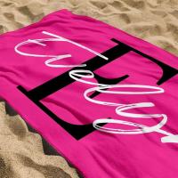 Toalla de piscina con monograma personalizado de gran tamaño con nombre personalizado, playa exclusiva para niños, regalo de vacaciones, toalla de picnic - details 2