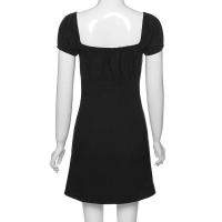 Falda corta con cuello en V y mangas sin espalda para mujer, novedosa - details 4