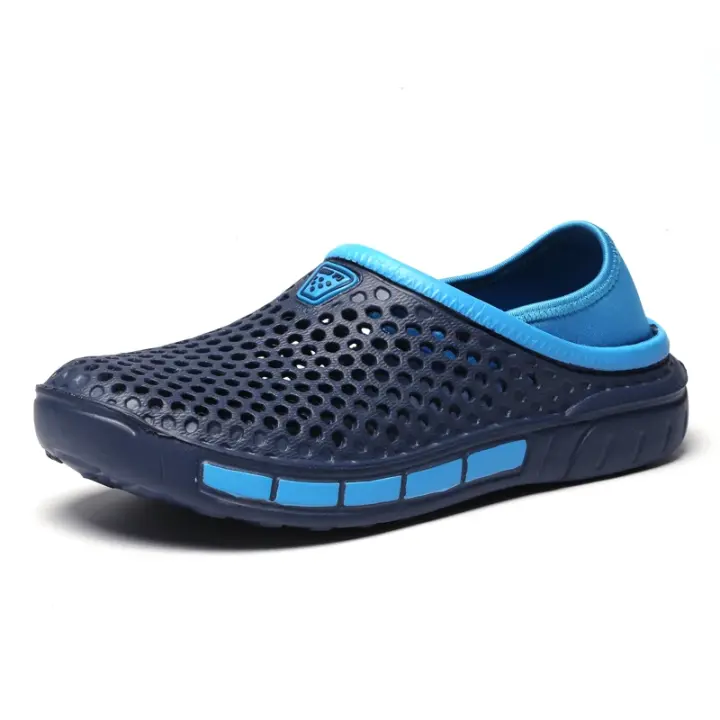 Verano al aire libre zapatillas de los hombres zuecos de jardín masculino Casual zapatos de moda sandalias de lujo confort hogar zapatillas suaves 40-47 - 1