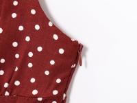 Ropa de mujer europea y americana diseño de explosión rápida sentido nicho versátil lunares vestido casual falda fina roja regalo - details 6