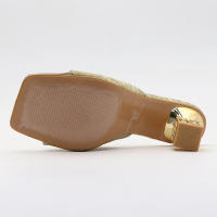 Pantuflas exteriores con diamantes de imitación, puntera cuadrada sencilla para mujer, sexys y versátiles. - details 16