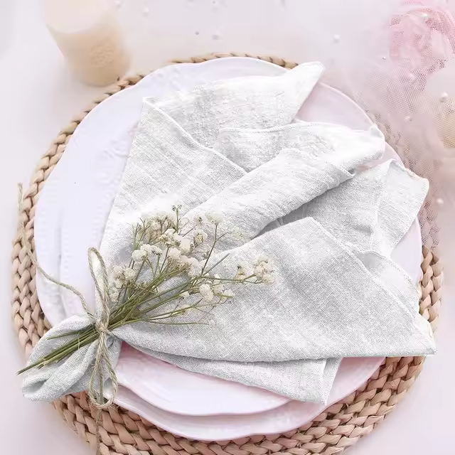 Tela de gasa de algodón de 10 piezas, 30x30cm, color rosa para decoración de boda, cena, té, mesa, pueblo, servilletas de Navidad - 1