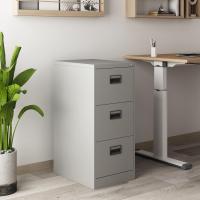Cajonera de Oficina con 3 Cajones Mueble Archivador con Portaetiquetas y Cerradura para Escritorio Oficina Despacho Acero 103 x 45 x 62 cm - Gris - details 0
