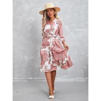 Vestido de manga tres cuartos con cuello en V para mujer, elegante, hermoso, nuevo en oferta - details 4