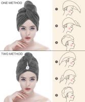 Toalla de secado de cabello, envoltura de microfibra superabsorbente, terciopelo Coral, turbante de secado rápido - details 5