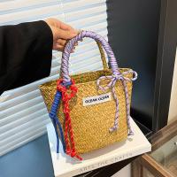 Bolso de cesta de paja de gran capacidad, bolso de mano tejido hecho a mano con cuerda de nailon, bolso de compras de moda, bolso tejido de hierba para playa - details 4