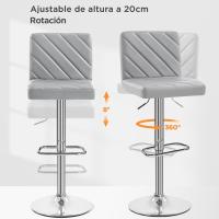 Juego de 2 Taburetes de Bar Altura Ajustable 92-113,5cm Sillas de Bar Asientos Giratorios Diseño Moderno Taburetes Altos Negro - details 56