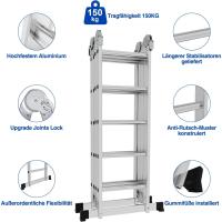 Escalera Telescópica de Aluminio de 5m Portátil, Desmontable, Antideslizante, Extensible, Multiusos, Carga de 150kg Mejoras del Hogar y Herramientas - details 41