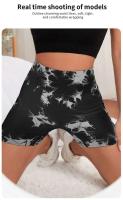 Pantalones de Yoga de Mármol Tie Dye Shorts Deportivos Transpirables de Cintura Alta para Mujeres - details 8