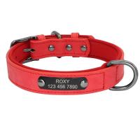 perro personalizado cuero PU, Collar de cachorro personalizado, collares mascotas grabados gratis para perros pequeños, medianos - details 1