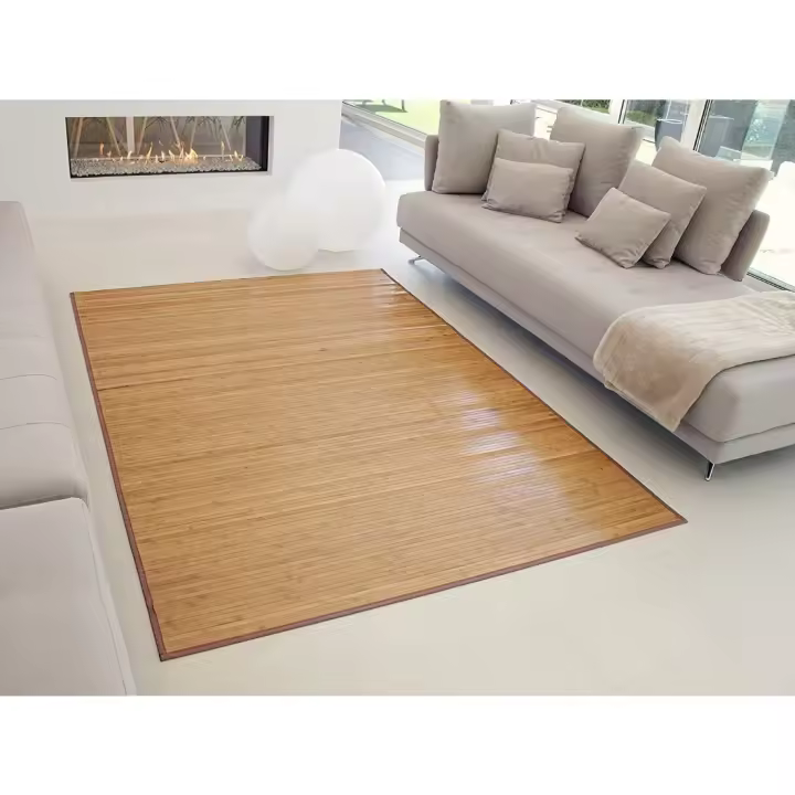 240 x 170 x 0,01 cm Alfombra BAMBÚ Antideslizante, Alta Resistencia, para Interior y Exterior. marrón - 1