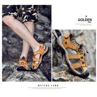 Sandalias deportivas de verano para hombre, sandalias para senderismo al aire libre, punta cerrada, cuero genuino, sandalias informales para caminar, zapatos de agua - details 7
