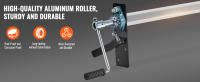 SucceBuy Kit de rodillos para lona con manivela manual, de 64 a 104 pulgadas de ancho, aleación de aluminio, rodillo para lona para camión volquete con nivel de cabina manual con mango envuelto en esponja de 7 pulgadas, perfecto para camiones volquete, re - details 1
